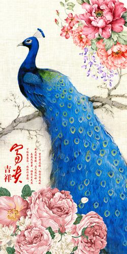 新5D鉆石畫(huà)《富貴吉祥孔雀圖》 豎版玄關(guān)掛畫(huà)的藝術(shù)之美與批發(fā)直銷指南